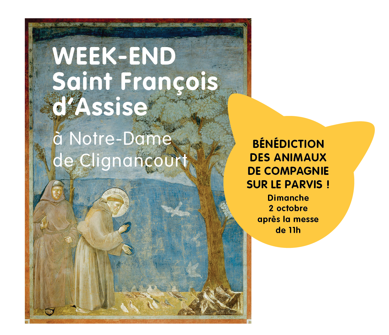30 septembre, 1er et 2 octobre Weekend saint François d’Assise